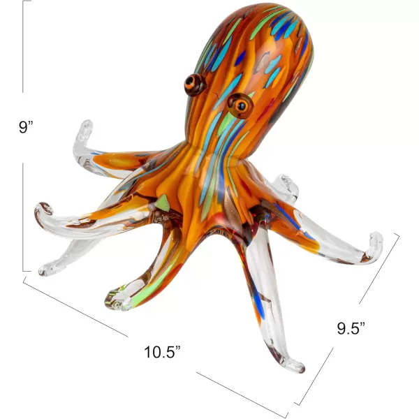 Creative CoOp Oceanic Splendor Art Glass Octopus Multicolor