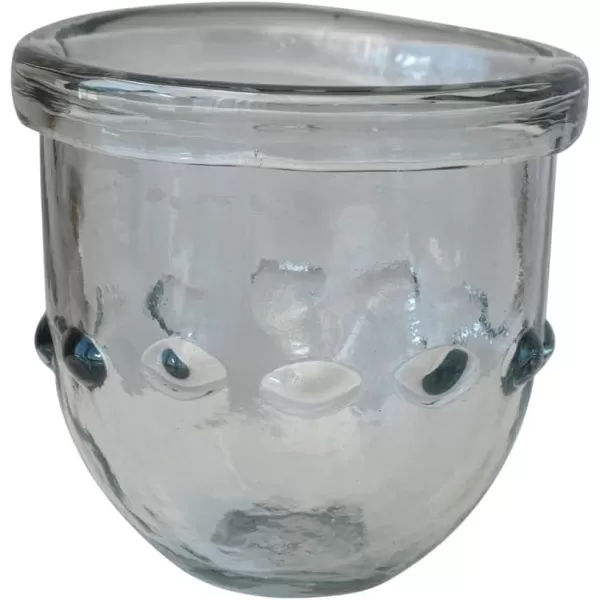 Creative CoOp Organically Shaped Embossed Glass Clear Votive Holder