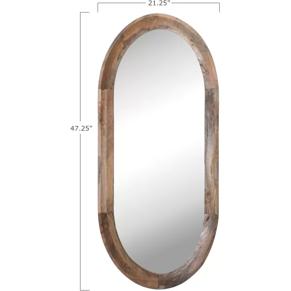 Creative CoOp Oval Wall Mirror with Mango Wood Frame