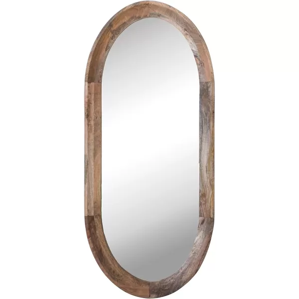 Creative CoOp Oval Wall Mirror with Mango Wood Frame