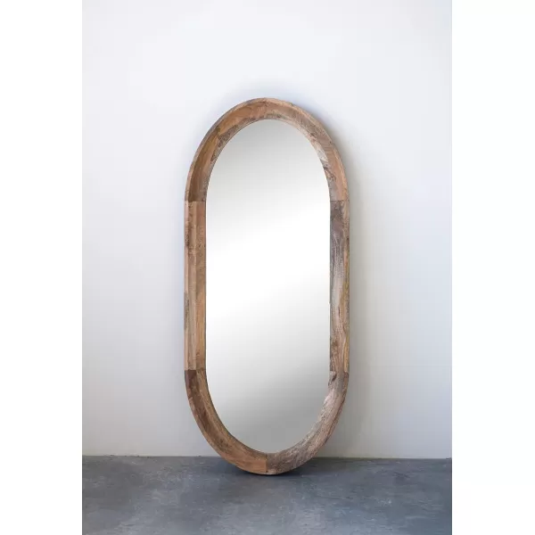 Creative CoOp Oval Wall Mirror with Mango Wood Frame