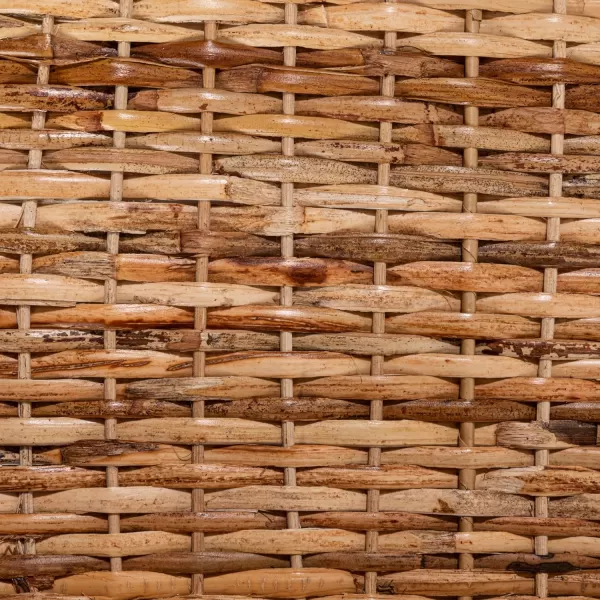 Creative CoOp Oversized HandWoven Rattan Tray with Metal Handles NaturalNatural