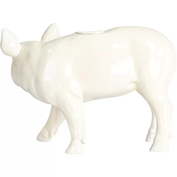 Creative CoOp Pastoral Elegance Sheep Taper Holder WhitePig