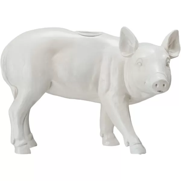 Creative CoOp Pastoral Elegance Sheep Taper Holder WhitePig