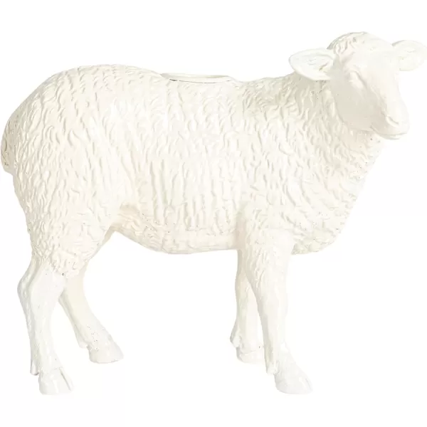 Creative CoOp Pastoral Elegance Sheep Taper Holder WhiteSheep