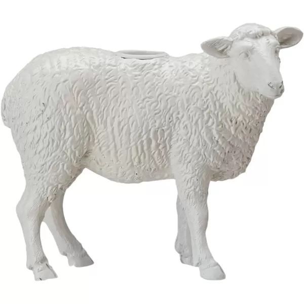Creative CoOp Pastoral Elegance Sheep Taper Holder WhiteSheep