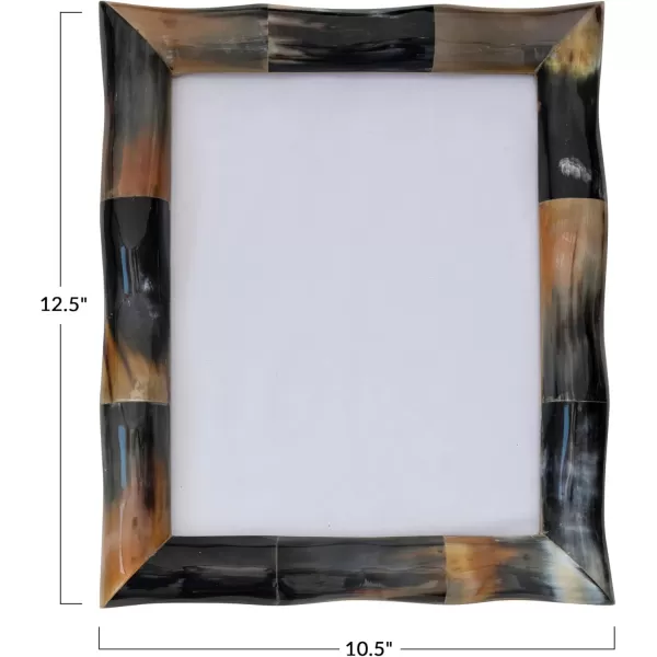 Creative CoOp Pieced Horn Multicolor Photo Frame Black