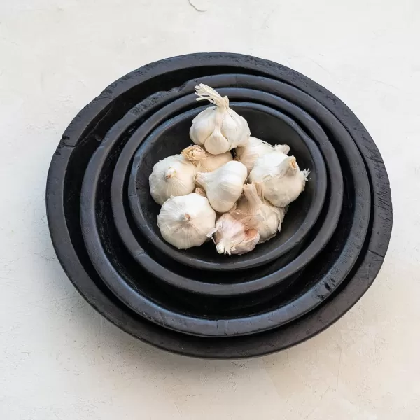 Creative CoOp Reclaimed Wood Nesting Set of 4 Sizes Black Decorative Bowl
