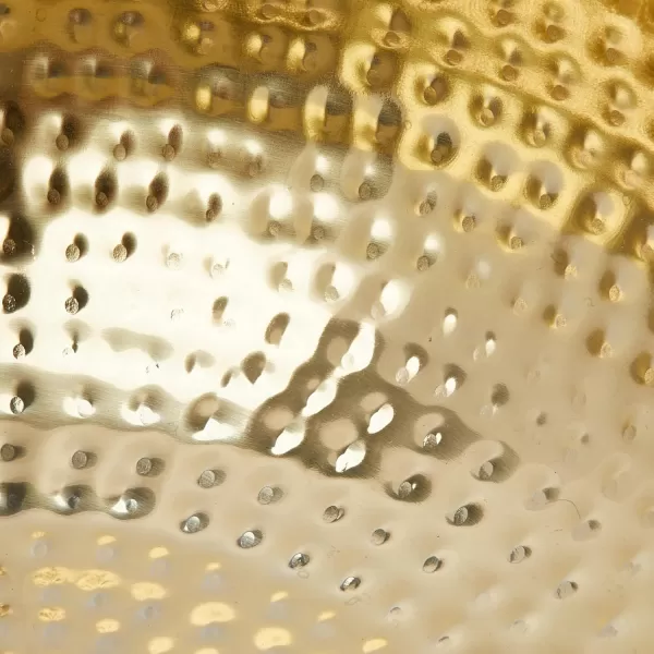 Creative CoOp Round Hammered Metal Bowl Gold Finish 14quotGold Finish