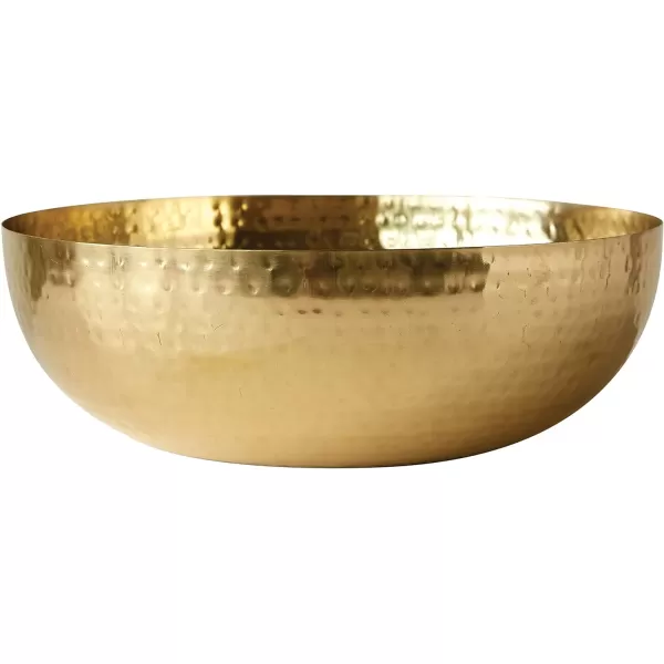 Creative CoOp Round Hammered Metal Bowl Gold Finish 14quotGold Finish