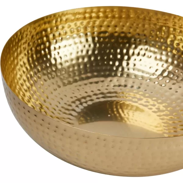 Creative CoOp Round Hammered Metal Bowl Gold Finish 14quotGold Finish