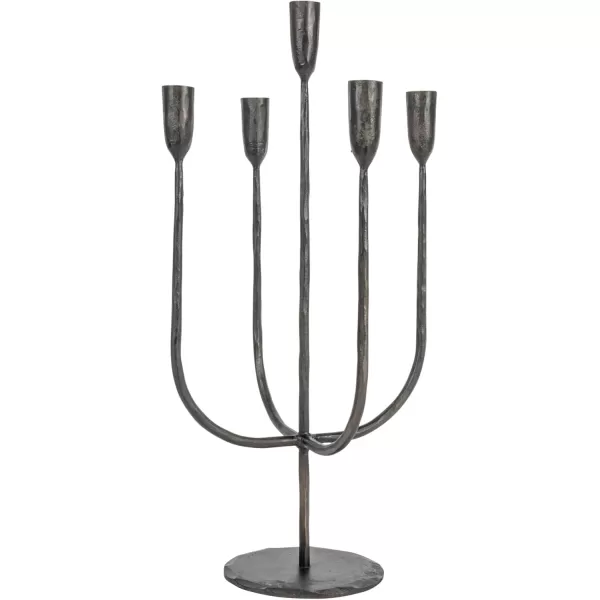 Creative CoOp Round HandForged Metal Candelabra Holds 5 Black Taper Holder