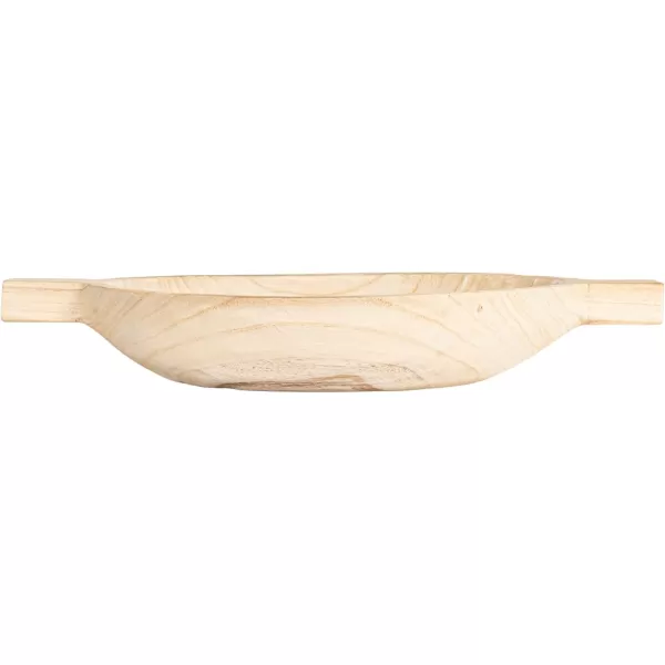 Creative CoOp Round Paulownia Wood Decorative Tray Natural