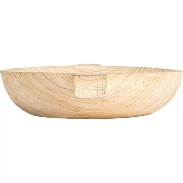Creative CoOp Round Paulownia Wood Decorative Tray Natural