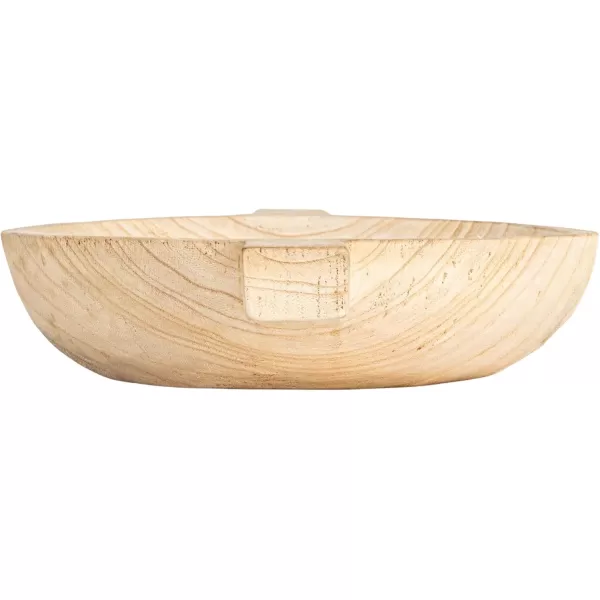 Creative CoOp Round Paulownia Wood Decorative Tray Natural