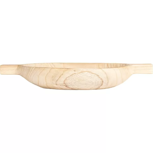 Creative CoOp Round Paulownia Wood Decorative Tray Natural