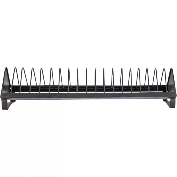 Creative CoOp Rustic Farmhouse Metal Dish Rack with 18 Slots Zinc FinishBlack