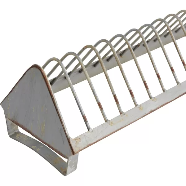 Creative CoOp Rustic Farmhouse Metal Dish Rack with 18 Slots Zinc FinishZinc Finish