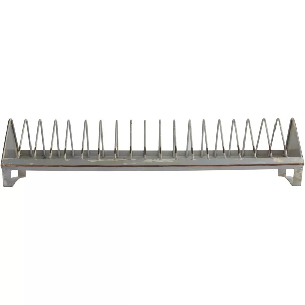 Creative CoOp Rustic Farmhouse Metal Dish Rack with 18 Slots Zinc FinishZinc Finish