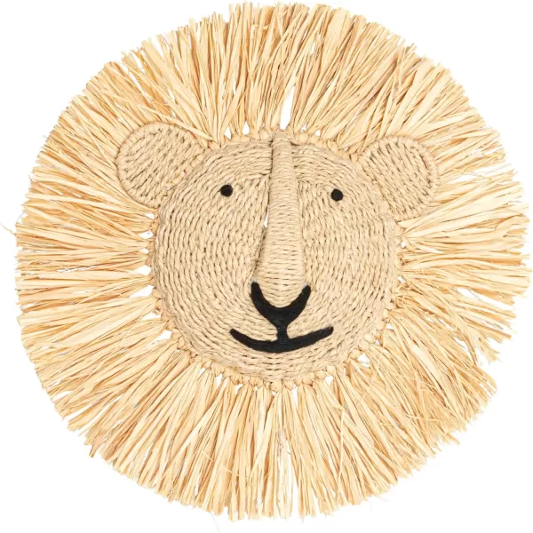 Creative CoOp Savannah King Raffia Lion Wall Art Natural