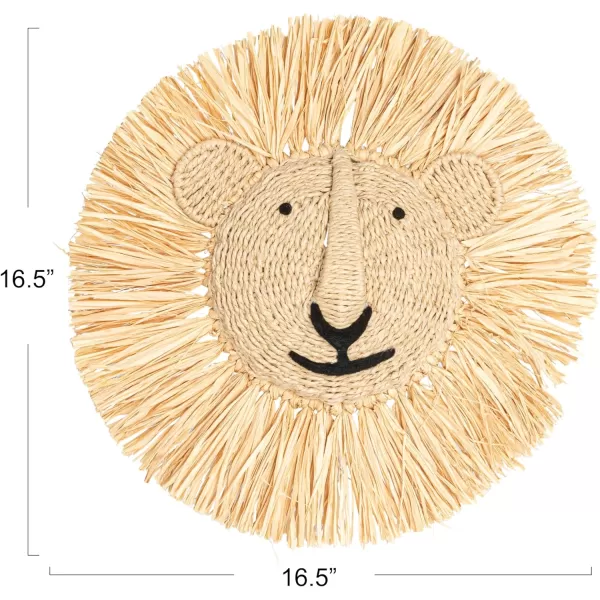 Creative CoOp Savannah King Raffia Lion Wall Art Natural