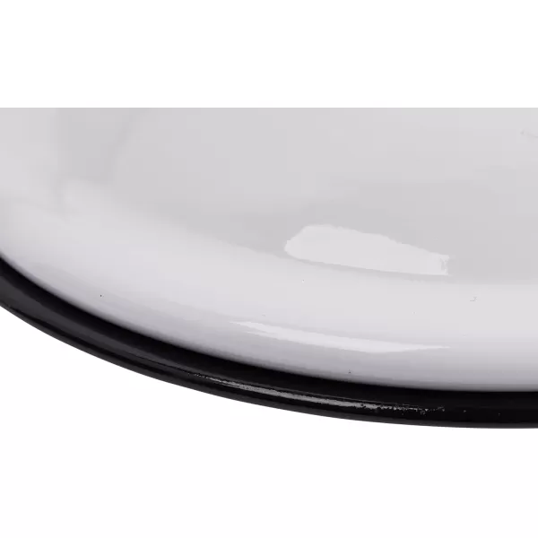 Creative CoOp Set of 2 White Enameled Canisters with Lids