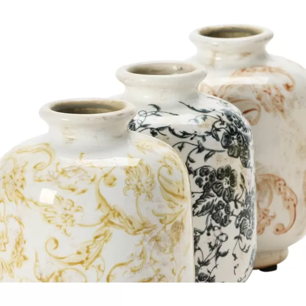 Creative CoOp Set of 3 575quot H Terra Cotta Vases Multi