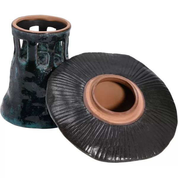 Creative CoOp Stoneware Mushroom Lid Set of 2 Colors Lantern Multi