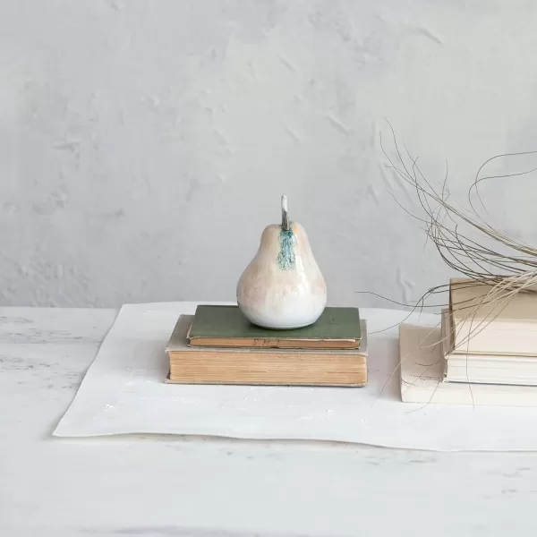 Creative CoOp Stoneware Pear Accent Decor Multicolor