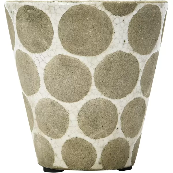 Creative CoOp TerraCotta Planter with Wax Relief DotsCream