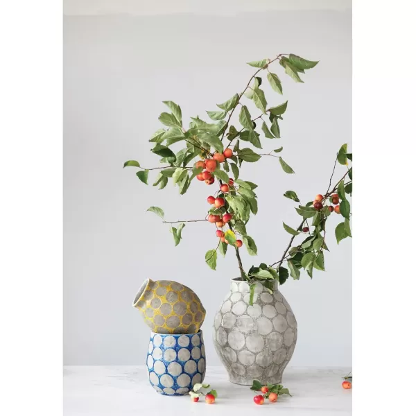 Creative CoOp TerraCotta Planter with Wax Relief DotsCream
