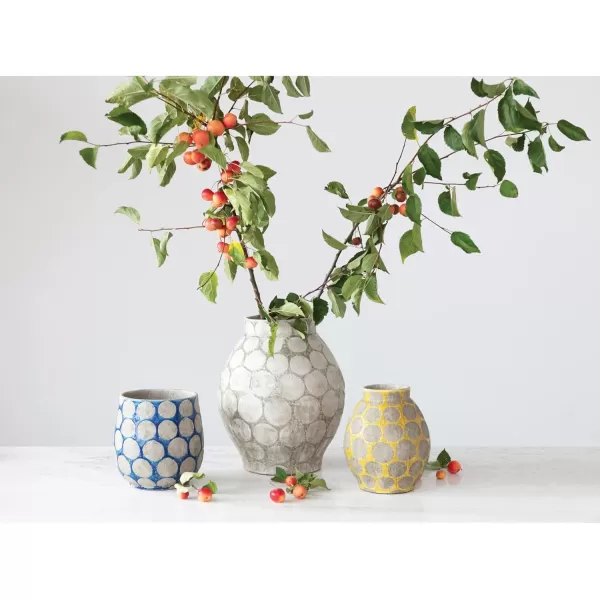 Creative CoOp TerraCotta Planter with Wax Relief DotsCream