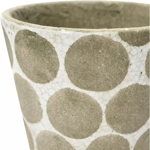 Creative CoOp TerraCotta Planter with Wax Relief DotsCream