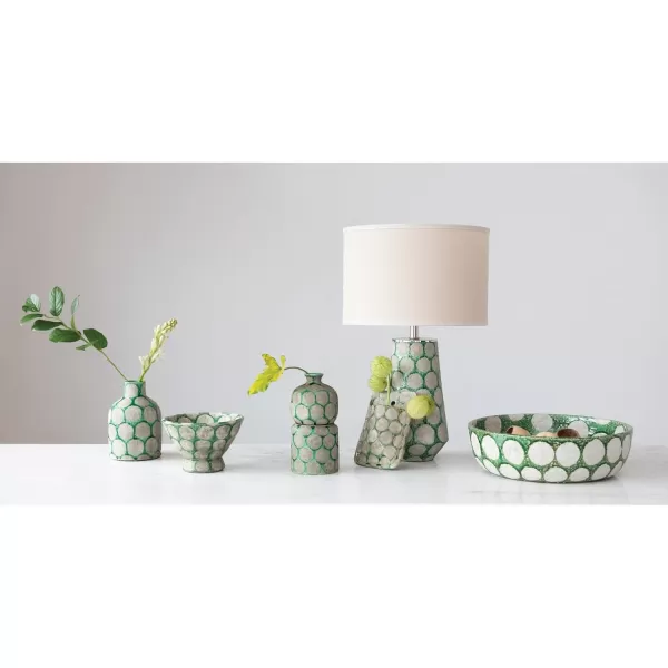 Creative CoOp TerraCotta Planter with Wax Relief DotsGreen