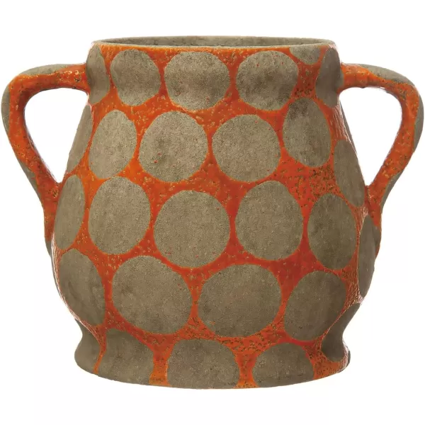 Creative CoOp TerraCotta Planter with Wax Relief DotsOrange