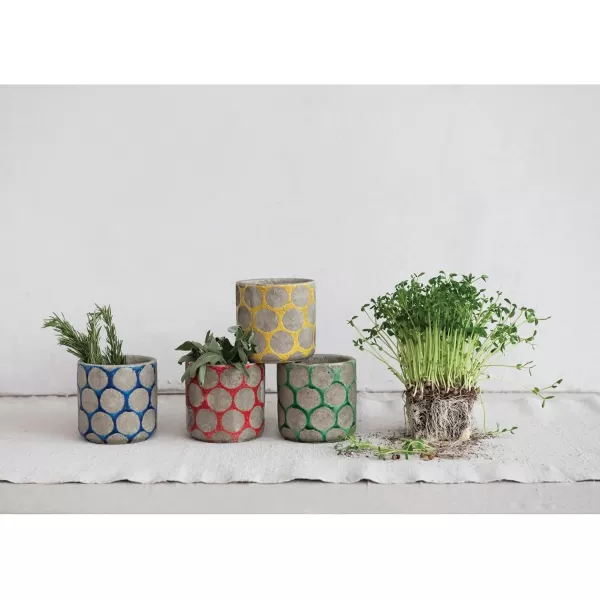 Creative CoOp TerraCotta Planter with Wax Relief DotsPrimary