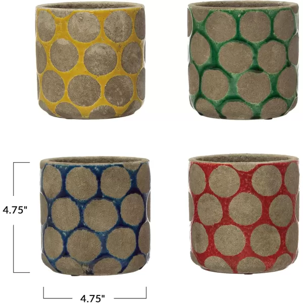Creative CoOp TerraCotta Planter with Wax Relief DotsPrimary