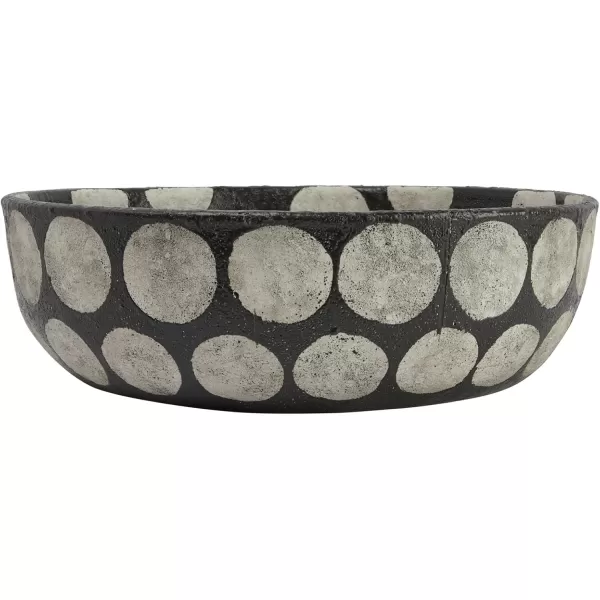 Creative CoOp Terracotta Wax Relief Dots Black and Natural Decorative Bowl