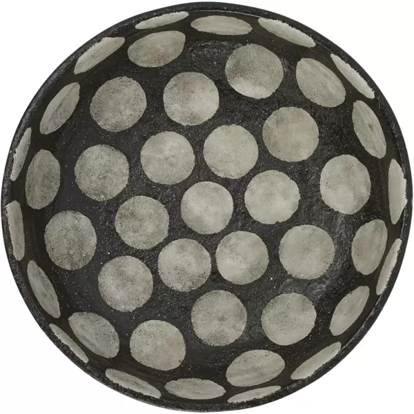 Creative CoOp Terracotta Wax Relief Dots Black and Natural Decorative Bowl