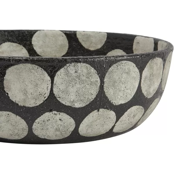 Creative CoOp Terracotta Wax Relief Dots Black and Natural Decorative Bowl