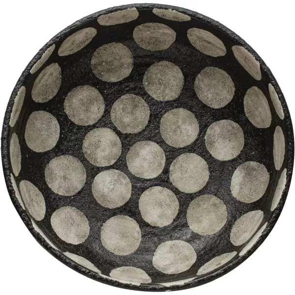 Creative CoOp Terracotta Wax Relief Dots Black and Natural Decorative Bowl