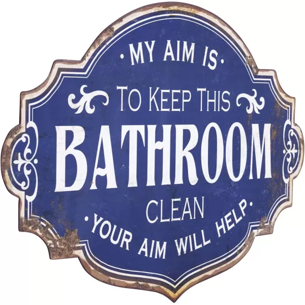 Creative CoOp Vintage Metal Laundry Room Wall Sign with Distressed FinishBathroom