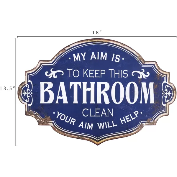 Creative CoOp Vintage Metal Laundry Room Wall Sign with Distressed FinishBathroom