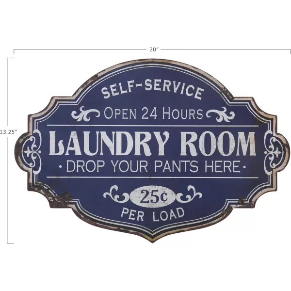 Creative CoOp Vintage Metal Laundry Room Wall Sign with Distressed FinishLaundry Room