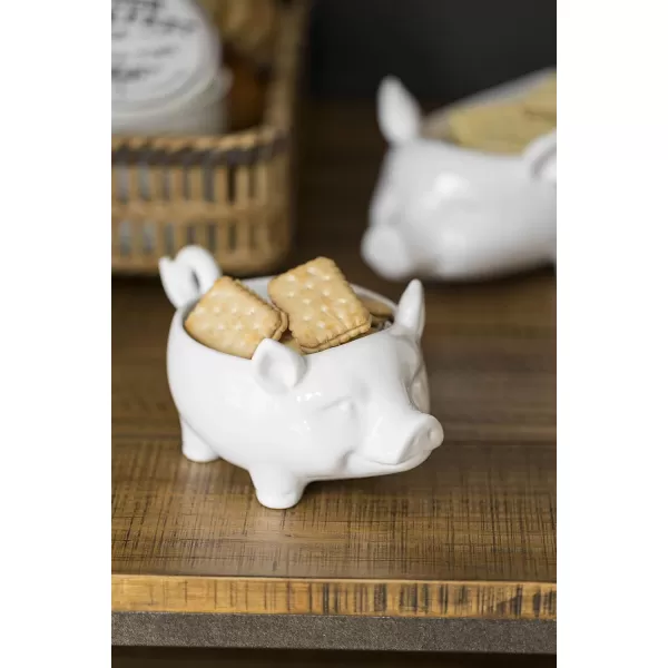 Creative CoOp White Ceramic Pig Shaped Bowl725L x 45W x 35H