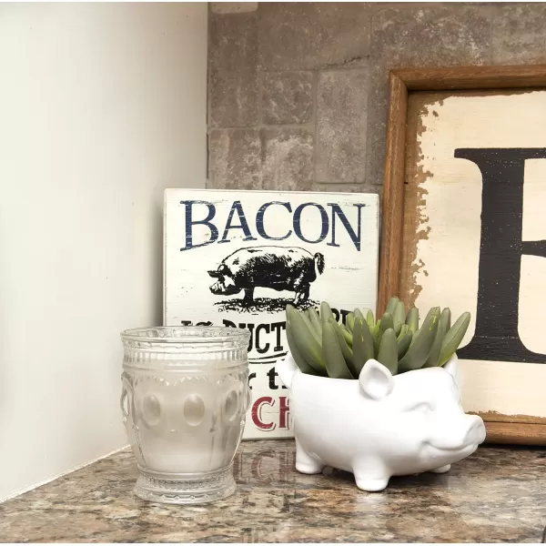 Creative CoOp White Ceramic Pig Shaped Bowl725L x 45W x 35H