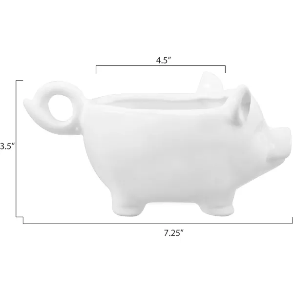 Creative CoOp White Ceramic Pig Shaped Bowl725L x 45W x 35H