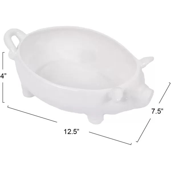 Creative CoOp White Ceramic Pig Shaped BowlLarge