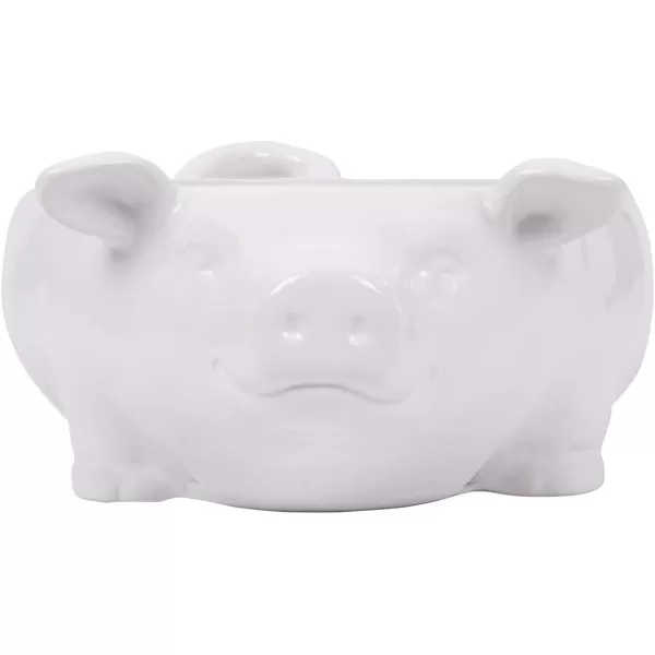 Creative CoOp White Ceramic Pig Shaped BowlLarge