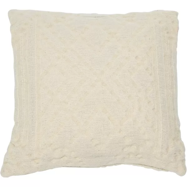 Creative CoOp Woven Cotton Jacquard Pillow 18quot L x 18quot W x 2quot H CreamCream